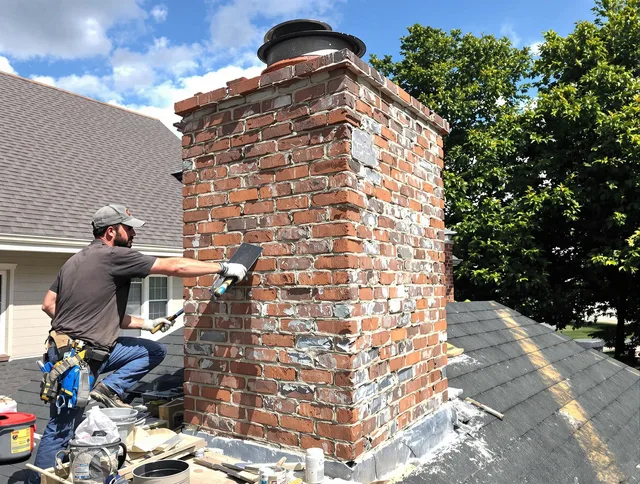 Completed chimney rebuild by Georgetown Chimney Sweep in Georgetown, GA