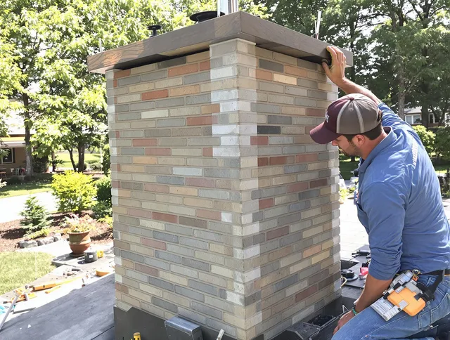 Georgetown Chimney Sweep completing a modern chimney remodel in Georgetown, GA