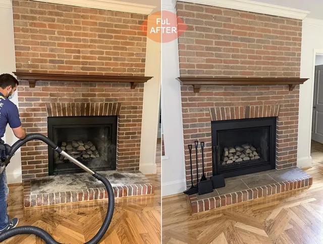 Georgetown Chimney Sweep carefully sanitizing a fireplace in Georgetown, GA